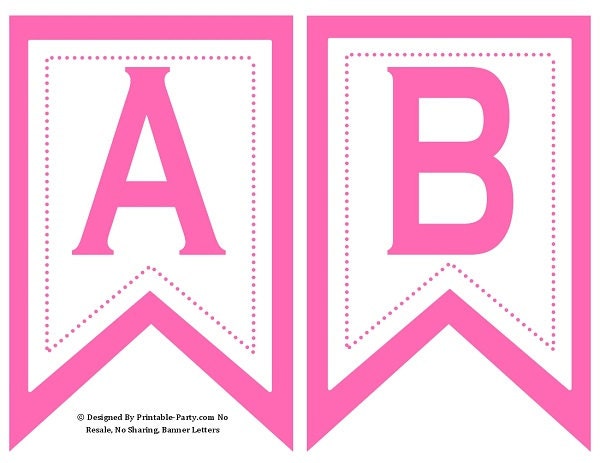 5x8 Inch Swallowtail Pink Printable Banner Letters Alphabets - Etsy Canada