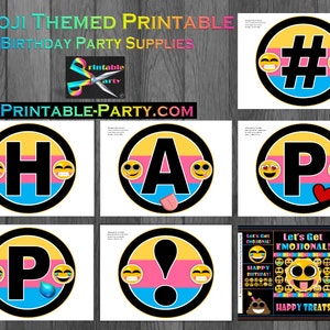 Printable Emoji Birthday Party Decorations and Theme Supplies - Etsy