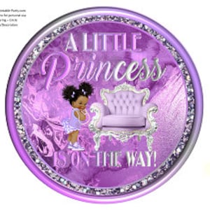 Círculo de 8 pulgadas imprimible PDF Descarga instantánea Placa de cargador Insertar pieza central / Royal Princess Lavender Purple Silver
