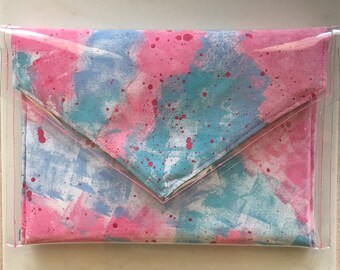 PVC Clutch-Hand Painted Clutch-Contemporary Clutch