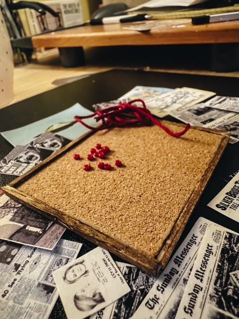 Mini Conspiracy Cork Board Kit, Cryptid Red String Board (DIY) - Etsy