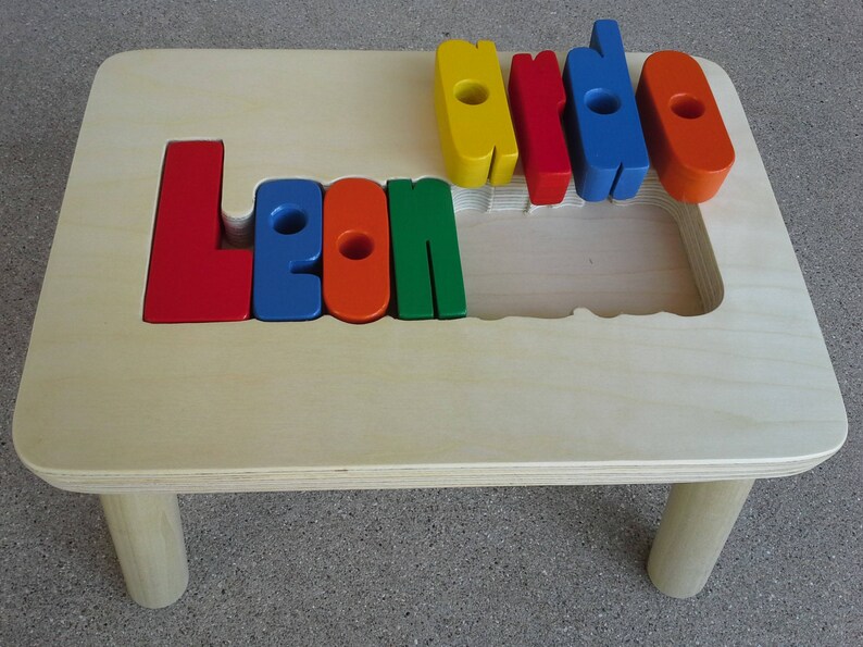 Handmade Personalized Name Puzzle Stool Etsy