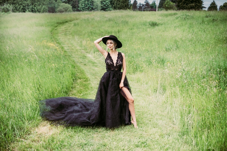 Black Smoke Dress Magical dresses for Special moments, wedding, maternity, photos, photography, evening image 2