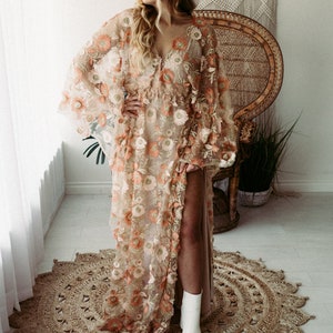 Orange Feather BOHO Dress Preorder image 1