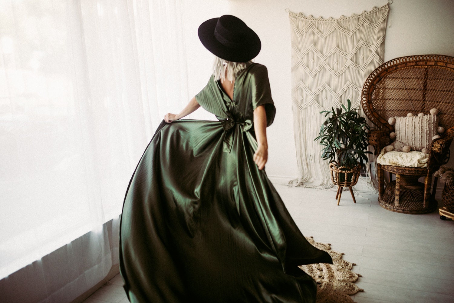 Siren Olive Dress Deposit- Deposit- BOHO Dress*