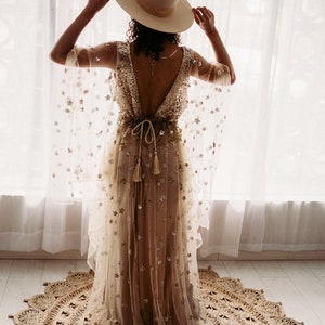 PRE ORDER Gold Star Dress Magical dresses for Special moments, wedding, maternity, photos, photography, evening image 3