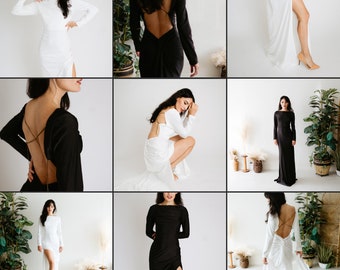A-list Dress- a sexy Long Sleeve Slip Dress, Preorder Backless - Magical Dresses for Weddings and Photographers