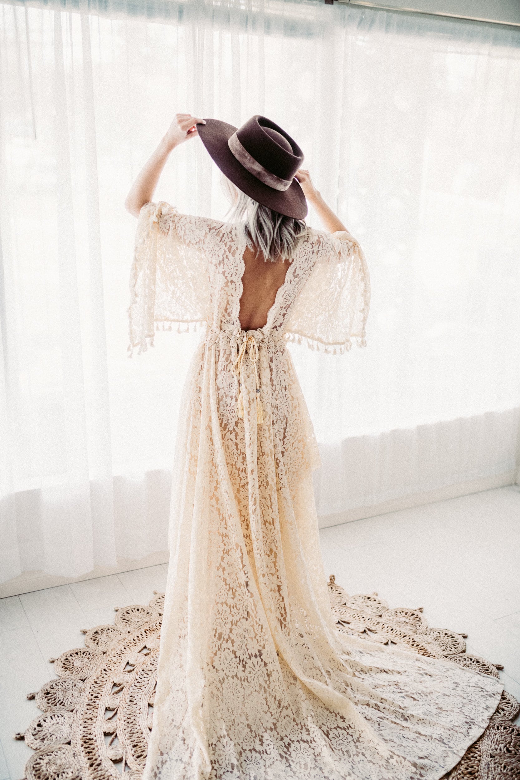 white and beige lace dress Alena Eyelet Lace Dress in Beige
