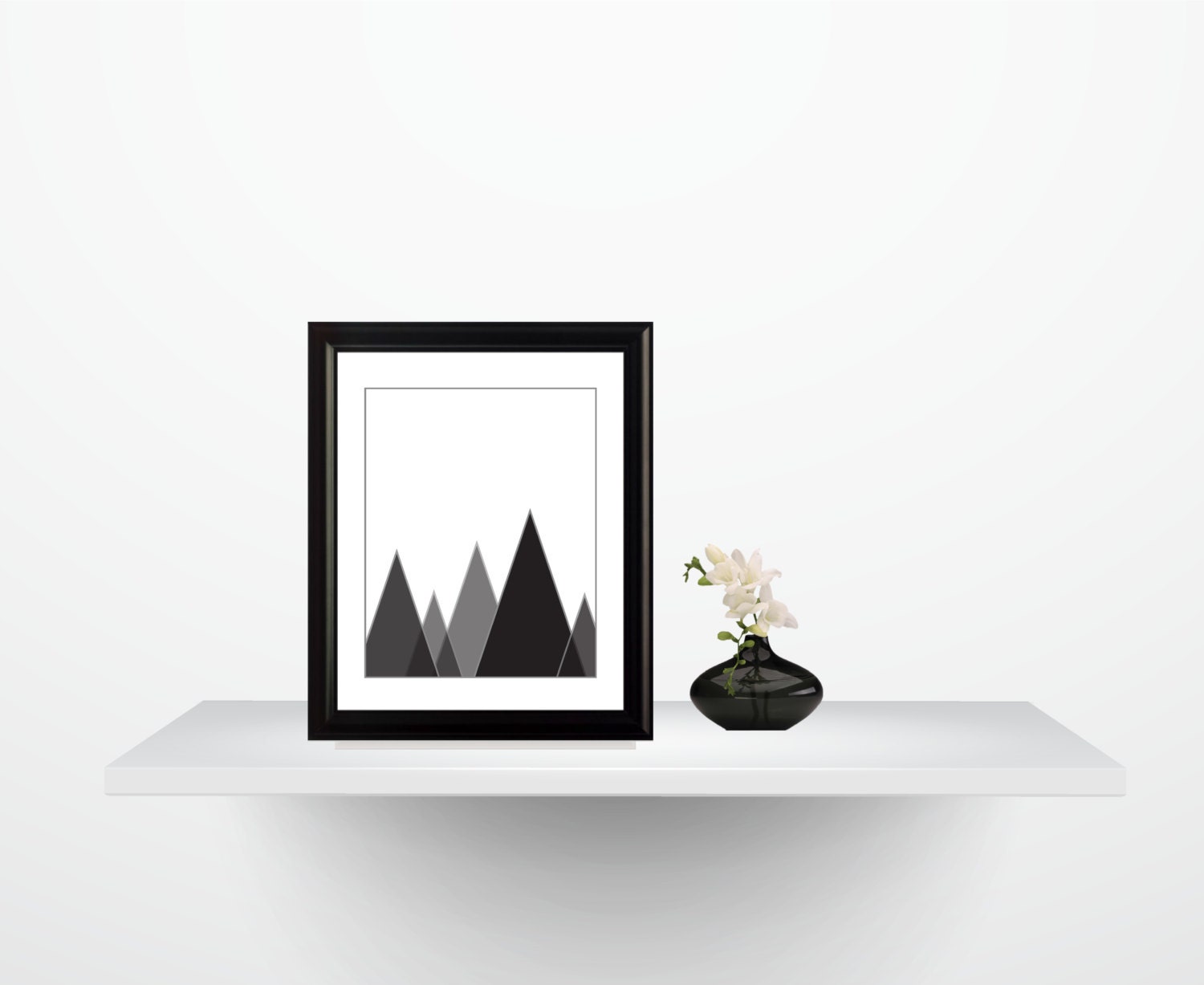 Negro Arte De La Pared Montana De Impresion Arte Montana Etsy