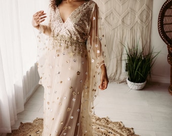 PRE ORDER - Gold Star Dress- Magical dresses for Special moments, wedding, maternity, photos, photography, evening