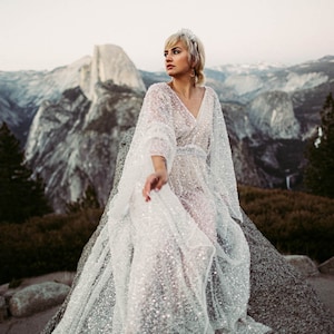 ダイヤモンドドレス - フラッタードレス パールビーズスパンコール - 結婚式や写真家のための魔法のドレス