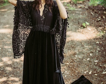 Black Velvet Dress-- Magical dresses for Special moments, wedding, maternity, photos, photography, evening
