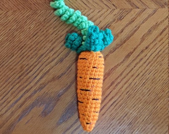 Crochet Catnip Toys for Cats, Carrot on a String, Amigurumi Toys