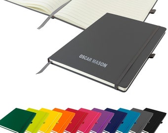 Libreta A4 personalizada / Impresa con nombre ¡Perfecta para la escuela, la oficina o tu bolso! - GRIS (y otros colores) Por That's My Pencil™