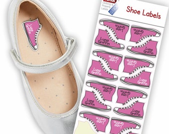 UltraStick Shoe Nametapes personalized with name These tapes are easy to stick inside shoes, sneakers trainers, ballet shoes etc. - LILAC