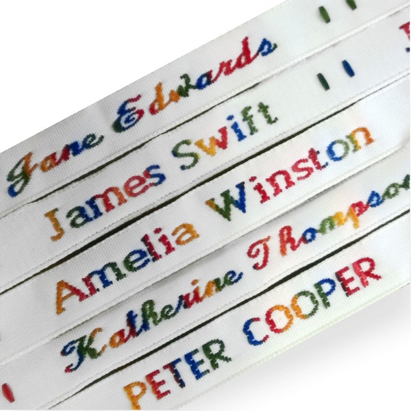 New Multi-Colour Woven Name Tapes / Labels / Tags for School Uniform, Nursing Homes