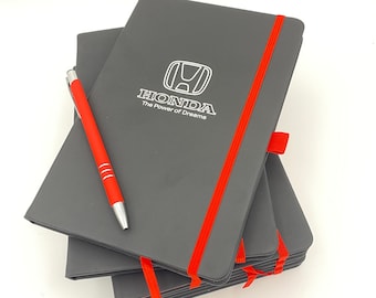 12 x A5 Notebook with your logo printed. Journal personalized with company / business logo - Choice of colors - By That's My Pencil™