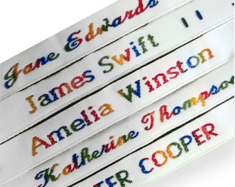 New Multi-Colour Woven Name Tapes / Labels / Tags for School Uniform, Nursing Homes