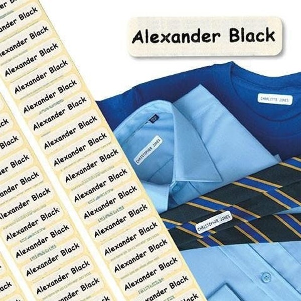 Name Tags/ Nametapes/Labels IRON-ON School Uniform tags Pre-Cut Soft satin fabric, Care home lables