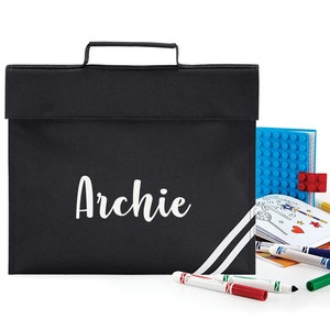 Cartable personnalisé avec nom imprimé, ces cartables personnalisés sont parfaits pour l'école - Noir