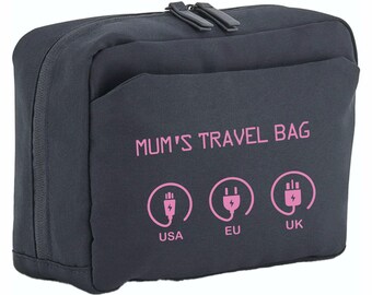 Borsa Organizer Per Cavi Da Viaggio A Doppio Strato Impermeabile - Grigio Scuro