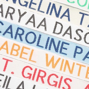 Half Inch Wide Woven Nametapes Sew on ID Labels / Name Tags great for School and Sports Clothing