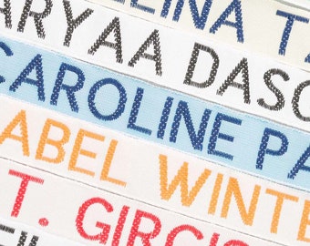 Half Inch Wide Woven Nametapes Sew on ID Labels / Name Tags great for School and Sports Clothing