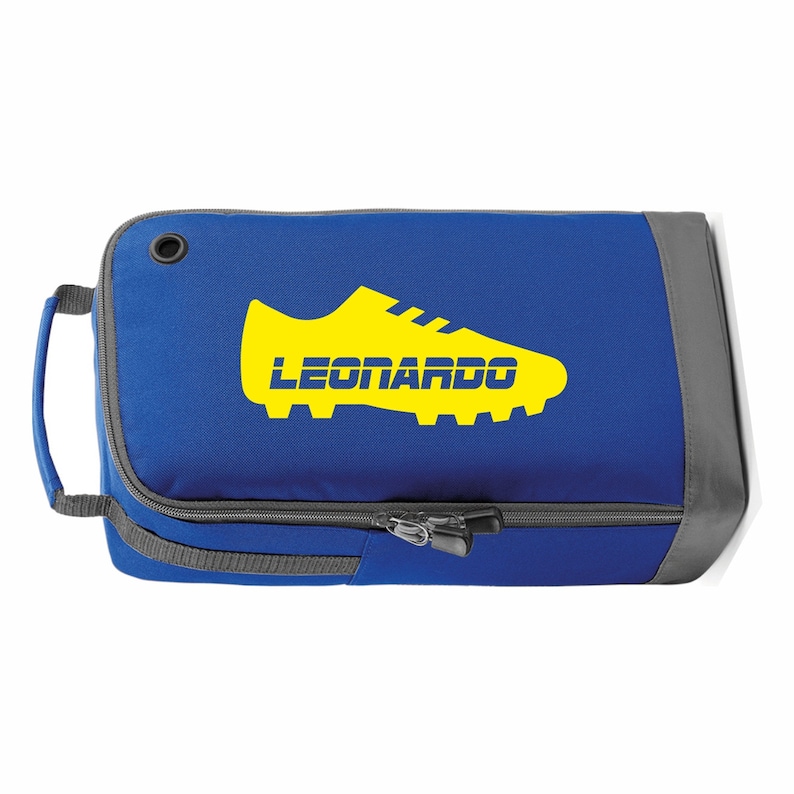 MARL GREY Personalized FootballSoccerRugby BootShoe Bag Sports Printed with boot design and name Perfect for School or Club use
