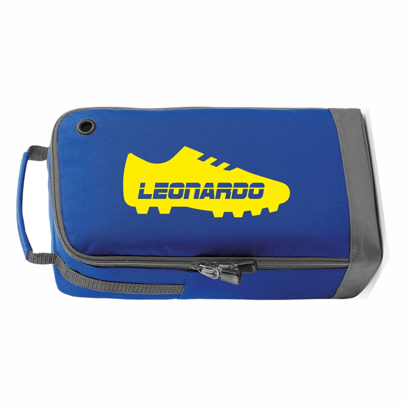 Personalized Football/Soccer/Rugby Boot/Shoe Bag /Sports Printed with boot design and name -  Perfect for School or Club use - MARL GREY