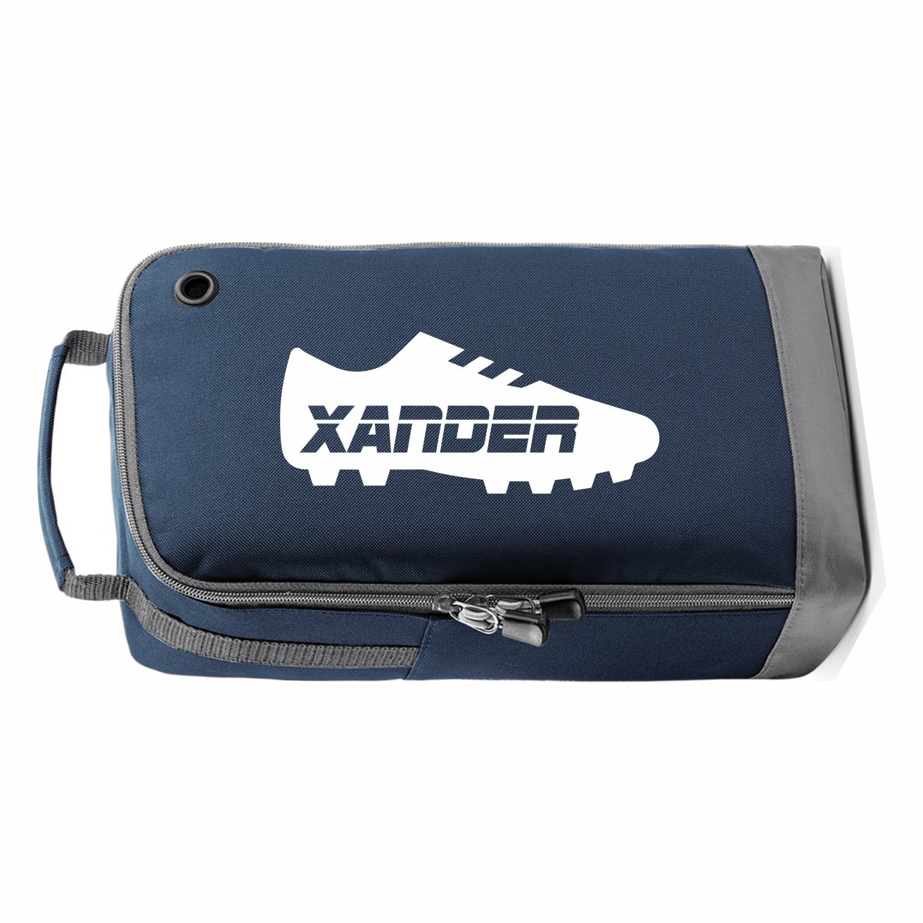 Personalized Football/Soccer/Rugby Boot/Shoe Bag /Sports Printed with boot design and name -  Perfect for School or Club use - MARL GREY