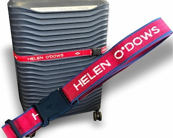 Woven Luggage Straps Personalised with Name, high quality woven webbing Custom Name Travel Accessory
