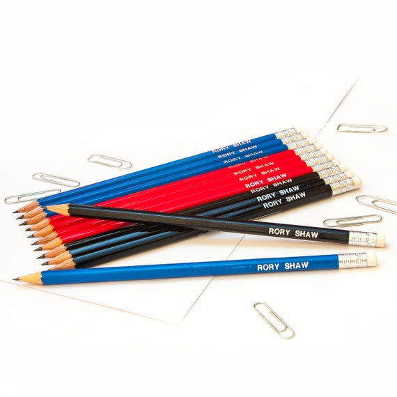 Premium Quality Printed Pencils 12 HB Graphite Pencils Personalised with Name 