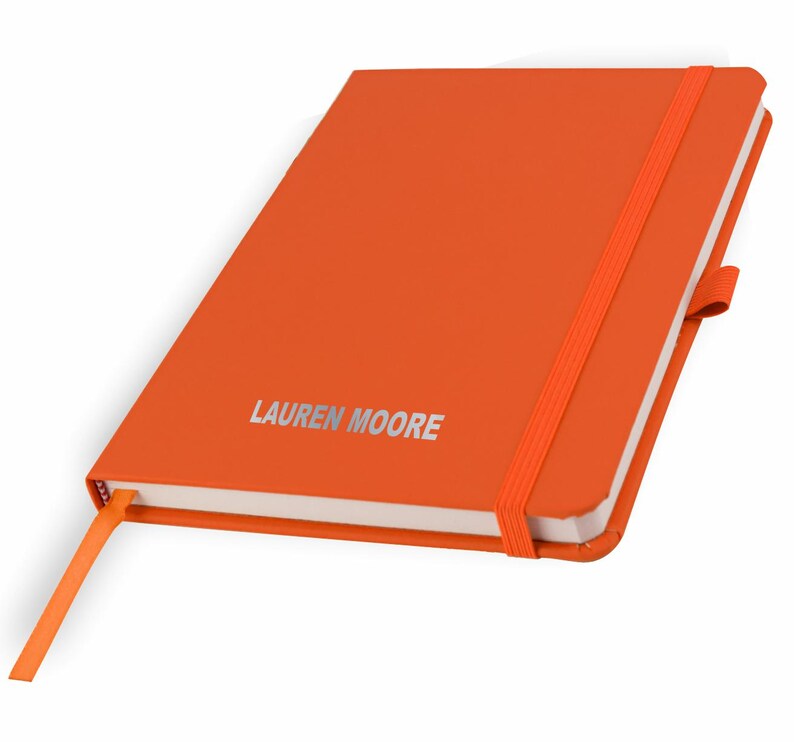 Personalised A5 Notebook / Printed with Name Perfect for school, office or your bag! - FRENCH NAVY (plus other colours) By That's My Pencil™ Burnt Orange