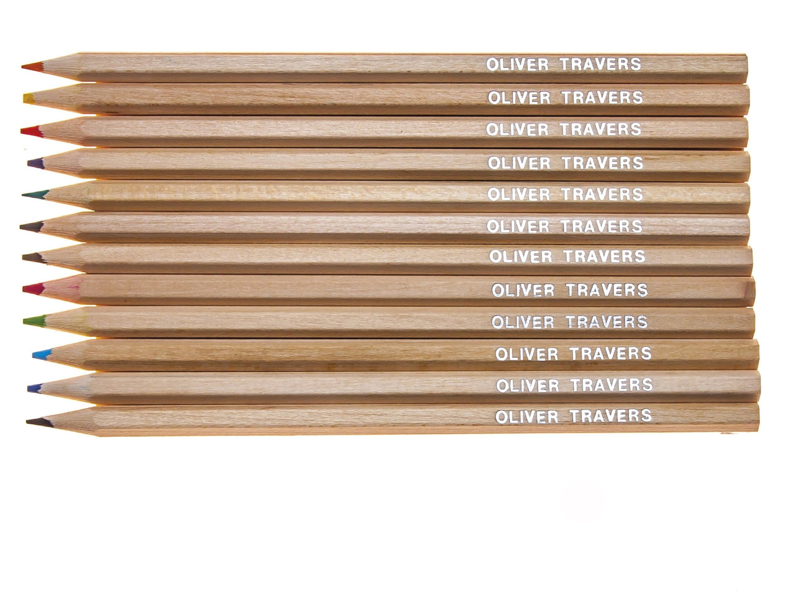 Buy 12 Colouring Hexagonal Natural Wood Pencils Embossed With Name