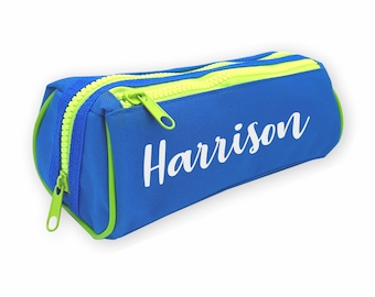 Personalised Double Zip Pencil Case with name Printed in UK by 'That's My Pencil' - Ocean