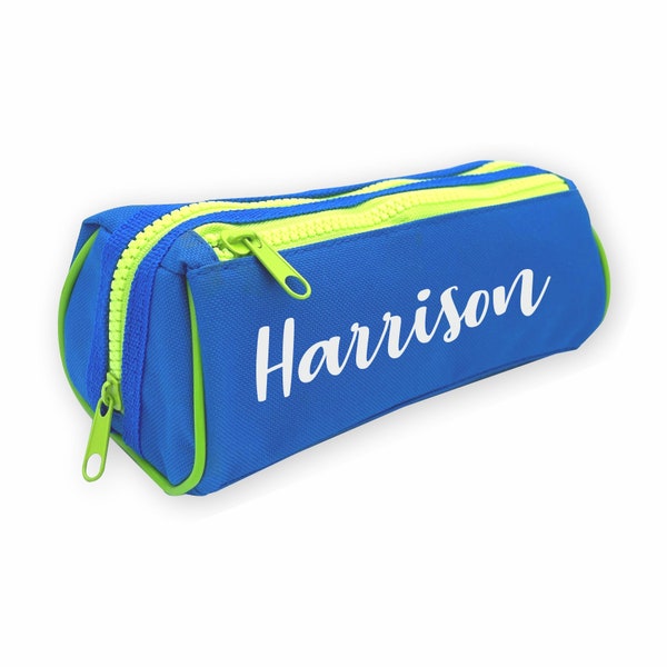 Personalised Double Zip Pencil Case with name Printed in UK by 'That's My Pencil' - Ocean