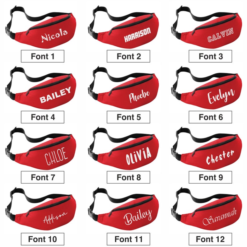 Bridesmaids Belt/Bum Bag / Bride Tribe Fanny Pack / Money Belt / Purse Hip Wallet Printed with Name Personalised RED other colours image 2