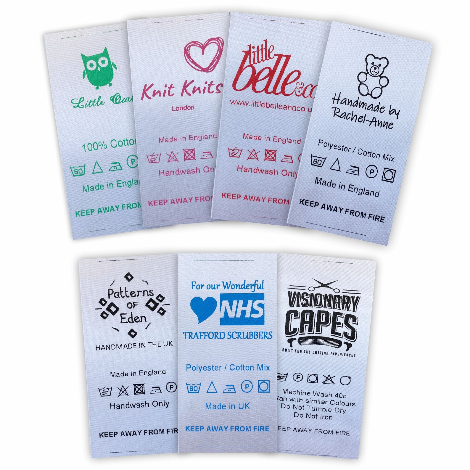 Sewin Garment Labels Customised With Washing Etsy UK