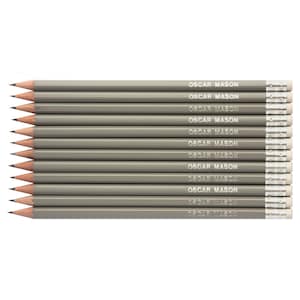 12 High Quality Personalised Pencils Printed with Name Mid Grey plus other colours image 3