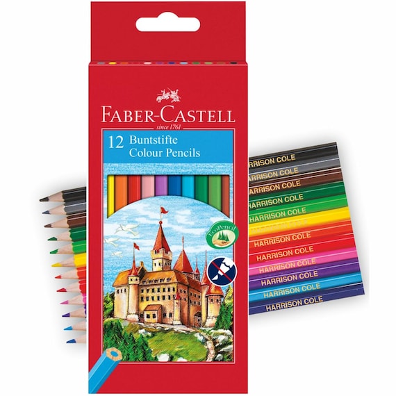 Faber-Castell Colouring Pencils with name Hexagonal Colouring/Coloring Embossed / Personalised with Name Printed in the UK Packs of 12 or 24