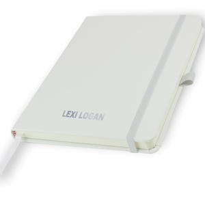 Personalised A5 Notebook / Printed with Name Perfect for school, office or your bag! - FRENCH NAVY (plus other colours) By That's My Pencil™ Glacier White
