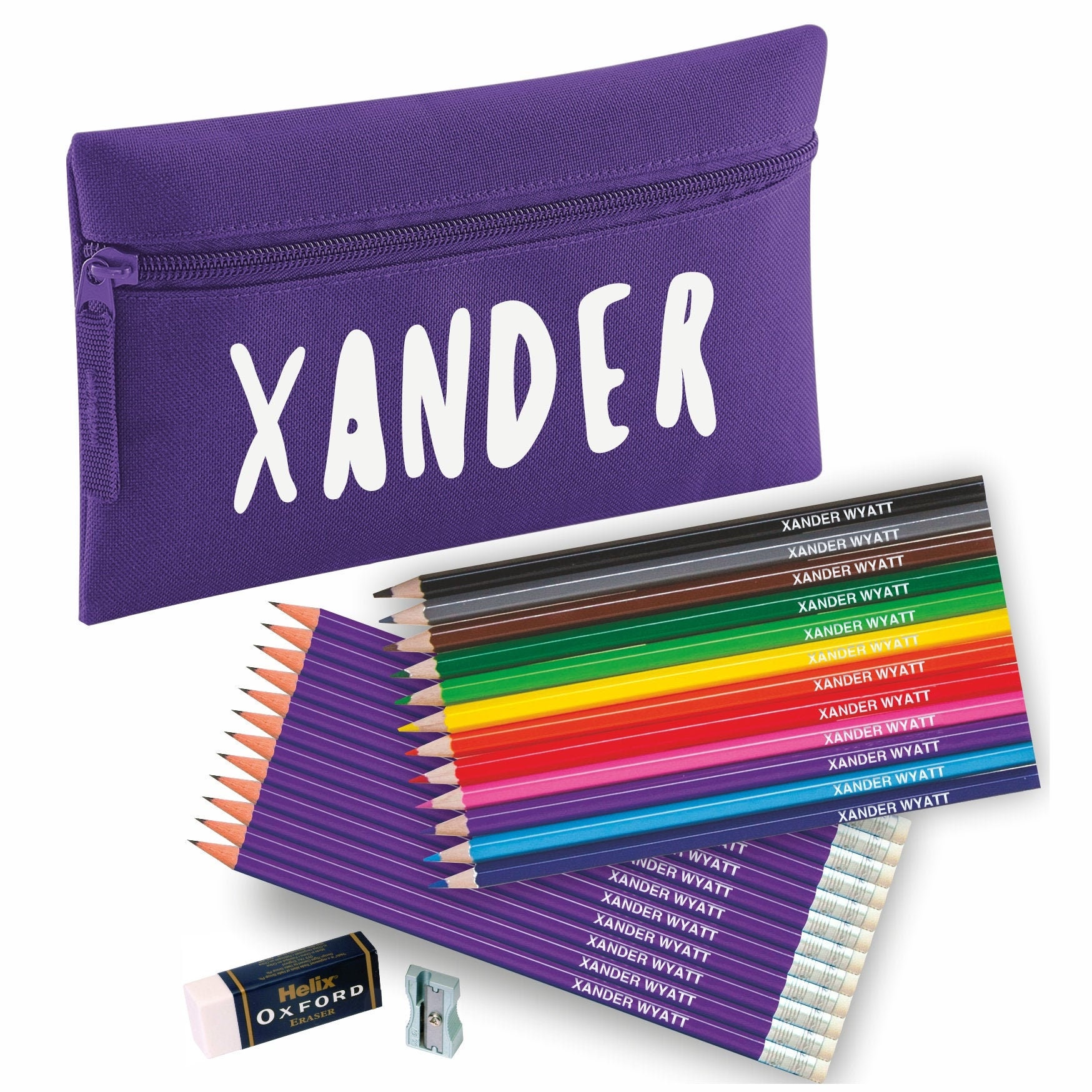 Helix Oxford HB-Bleistifte Set – Mit Spitzer & Radiergummi, Nachhaltiges Holz, 10 Stück