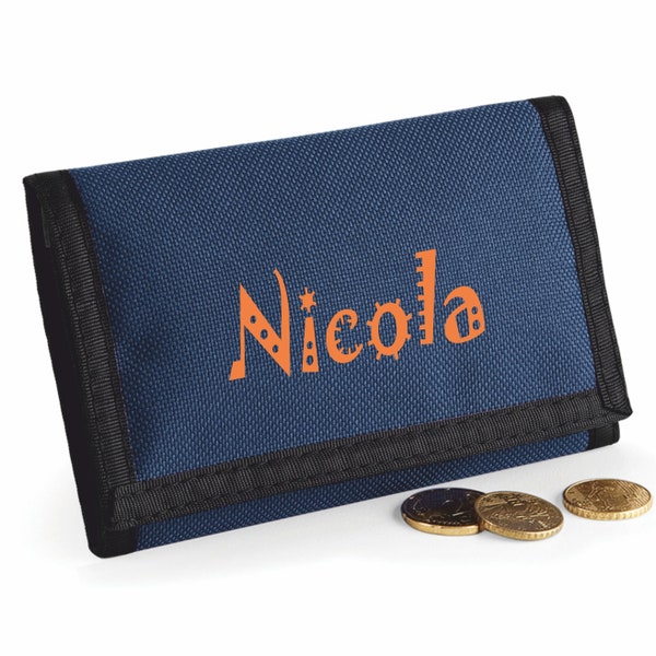 Rip Wallet Printed with Name - NAVY