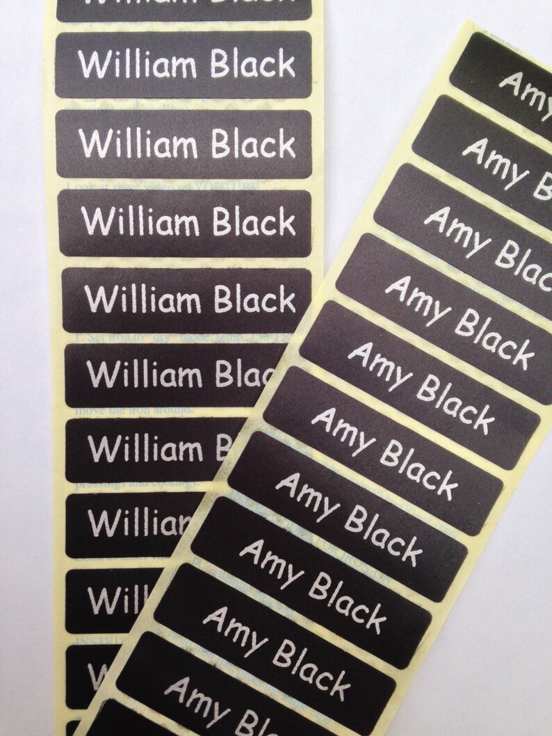 50 BLACK Printed Name Labels/tapes IRONON School Tag Soft Etsy