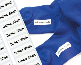 Iron-on labels -Stretch Tags™ The ultimate nametape for labelling clothing, socks and stretchy fabrics - No clothing with these name tags!