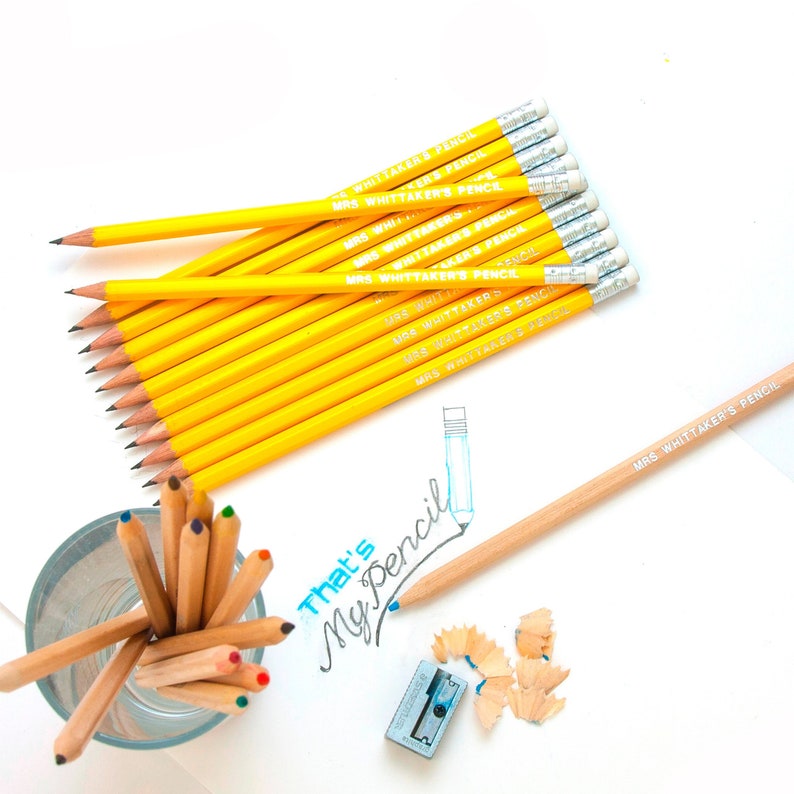 12 Hb 12 Colouring Hexagonal Pencils Embossed With Name High Etsy