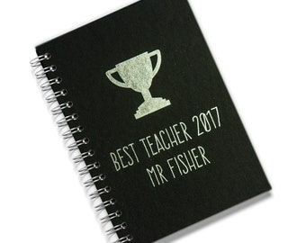 Personalised Wire Bound Notebooks, Premium Quality Foil Printed UK Made by That's my pencil -Style O Thank you Teacher - Best Teacher YEAR