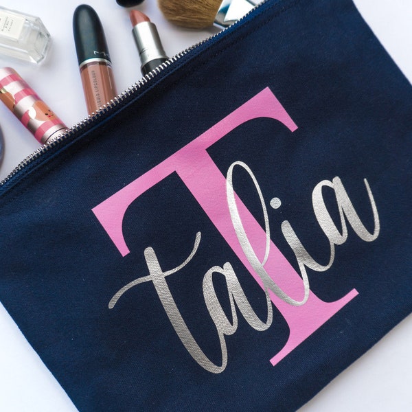 Personalised Canvas Accessories Bag, Make Up Bag, Personalised Make Up Bag, Cosmetics bag, Personalised Cosmetics bag