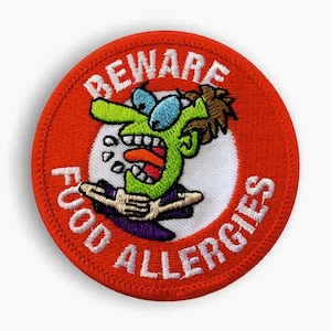 Cerotti, spille e adesivi di allerta allergie - Attenzione alle allergie alimentari - Design divertenti ma cogli l'importante messaggio delle allergie alimentari