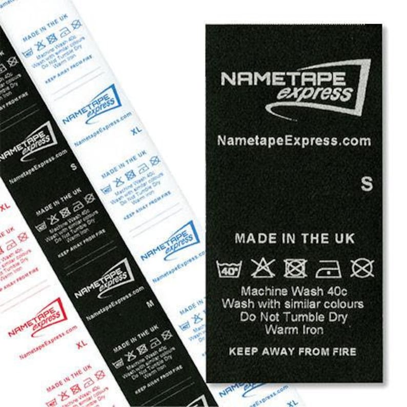 Sewin Garment Labels Customised With Washing Etsy